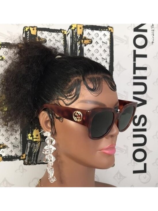 New  - GUCCI Brown Tortoise Shell Acetate Oversized Frame  GG0142SA main image 8